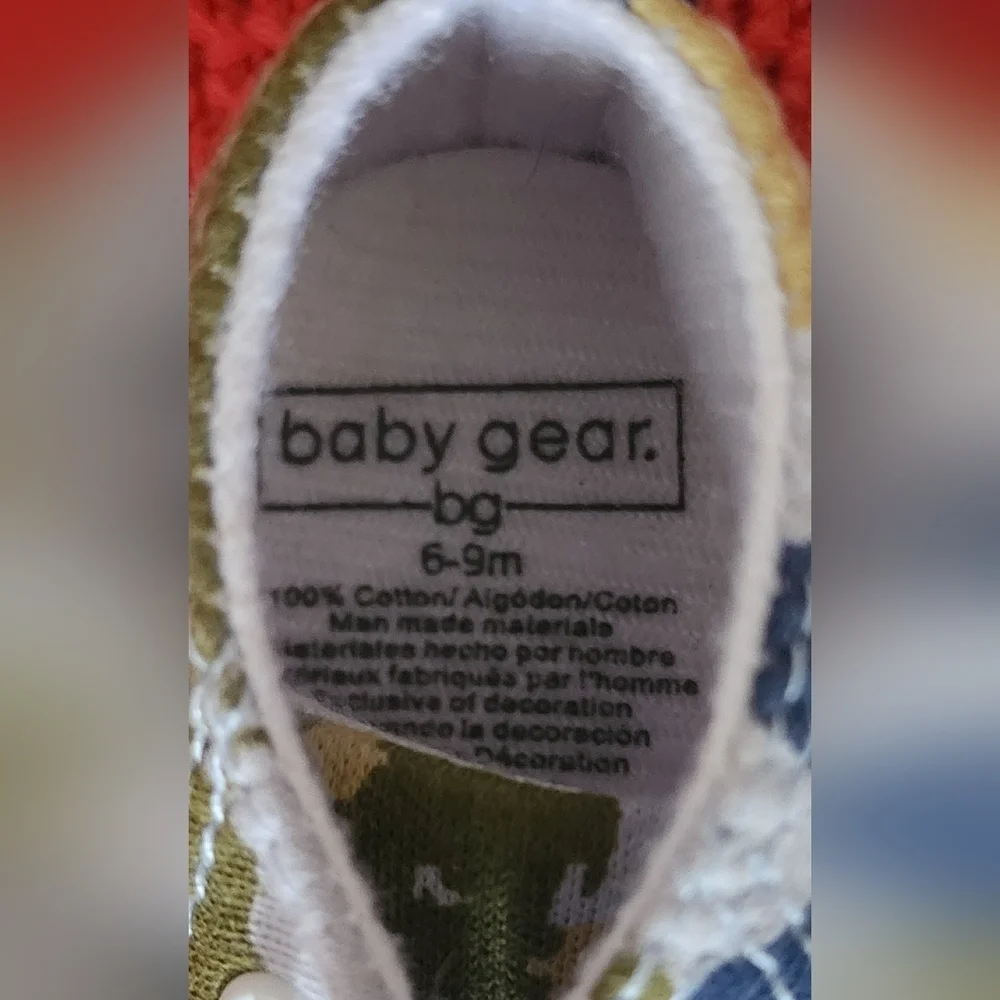 Baby Gear Infant Boy Slip-on Soft Sole Camouflage Pattern Sneakers Sz 6-9 Months